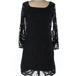 Black lace casual dress